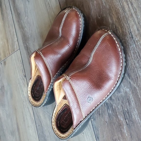 Born Women Comfort Leather Slide Mules Mary Jane Loafer  shoes sz 7 - Picture 2 of 10